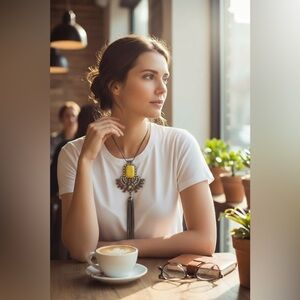 2K Statement Stone & Rhinestone Pendant Necklace